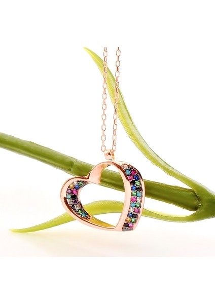 Multicolor Kalp Akis Kolye