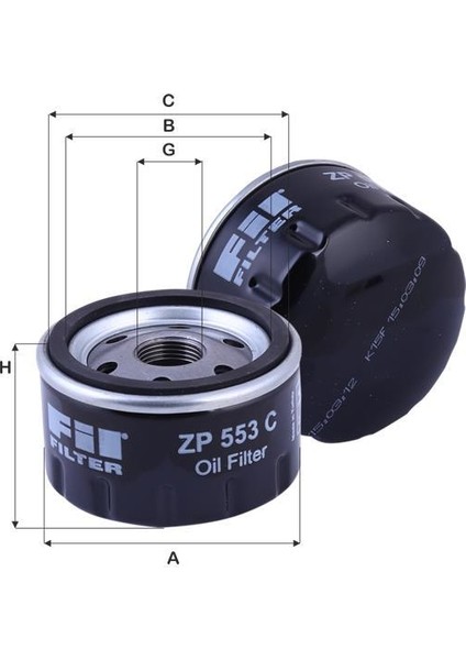 Zp553C Yağ Filtresi Renault R12 R9 R19 Toros Clio Kango Megane