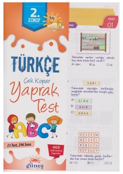 2. Sınıf Türkçe Çek Kopar Yaprak Test-Yeni