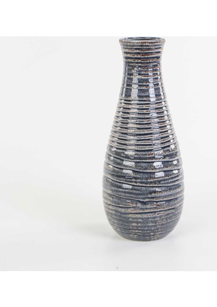 Çizgili Seramik Vazo 15 x 39 cm