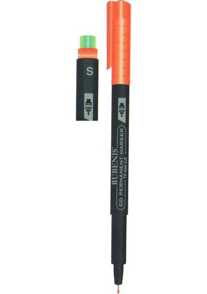 S Asetat Kalemi Kırmızı CD Permanent Marker Silgili