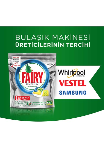 Platinum 115 Yıkama + Fairy Platinum 650 ml Sıvı + Sünger