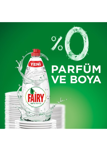 Saf ve Temiz 650 ml 4’lü Bulaşık Deterjanı + Fairy Sünger Hediyeli
