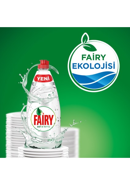 Saf ve Temiz 650 ml 4’lü Bulaşık Deterjanı + Fairy Sünger Hediyeli