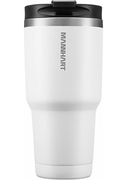 B201 Sızdırmaz Vakumlu Çift Katmanlı Travel Mug Paslanmaz Çelik Termos 887 ml Hot 6h / Cold 24h White - 000HP26028
