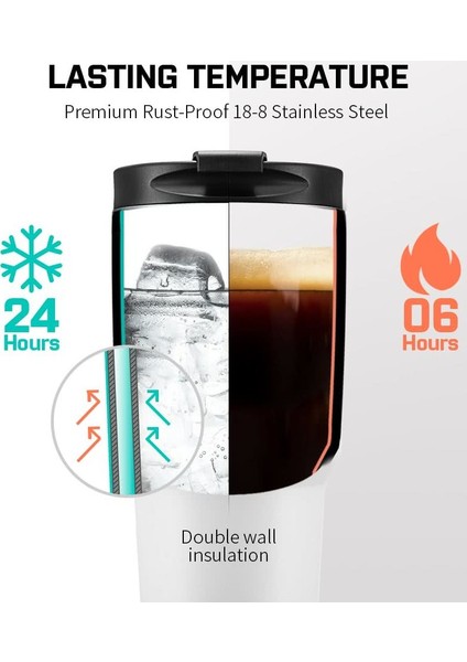 B201 Sızdırmaz Vakumlu Çift Katmanlı Travel Mug Paslanmaz Çelik Termos 887 ml Hot 6h / Cold 24h White - 000HP26028 modelleri
