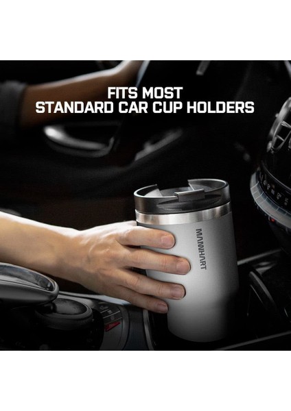 B201 Sızdırmaz Vakumlu Çift Katmanlı Travel Mug Paslanmaz Çelik Termos 887 ml Hot 6h / Cold 24h White - 000HP26028