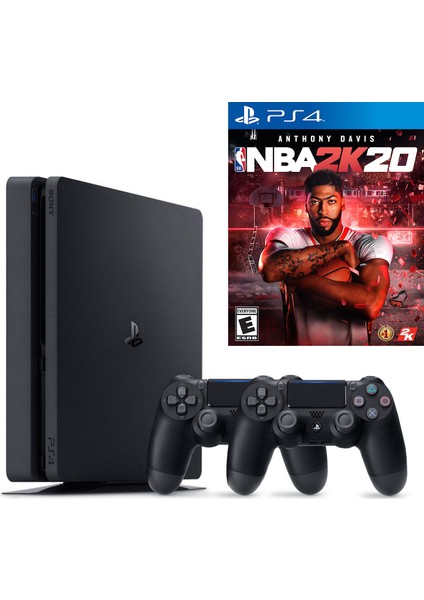 PS4 Slim 500 GB Oyun Konsolu + PS4 NBA 2K20 + 2. PS4 Kol