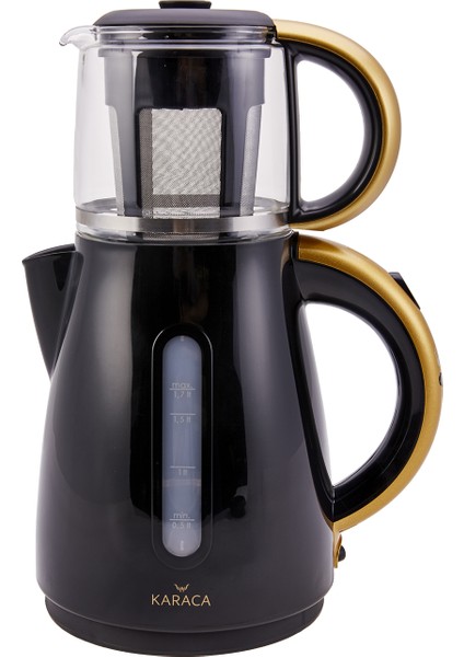 Çift Rezistanslı Çay Makinesi-Kettle 1501 Blackgold 2108