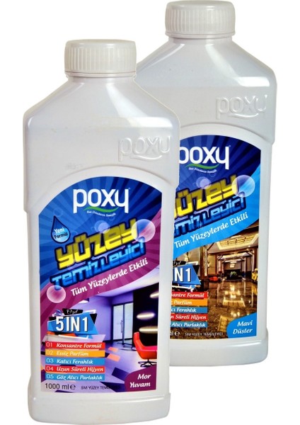 Yüzey Temizleyici 5 In 1-Mavi Düşler 1 lt & Yüzey Temizleyici 5 In 1-Mor Yuvam 1 lt Set - 2 lt