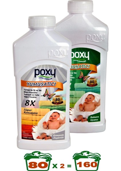 Süper Konsantre Yumuşatıcı Bahara Uyanış 1 lt & Süper Konsantre Yumuşatıcı Ormanda Özgürlük 1 lt Set - 2 lt