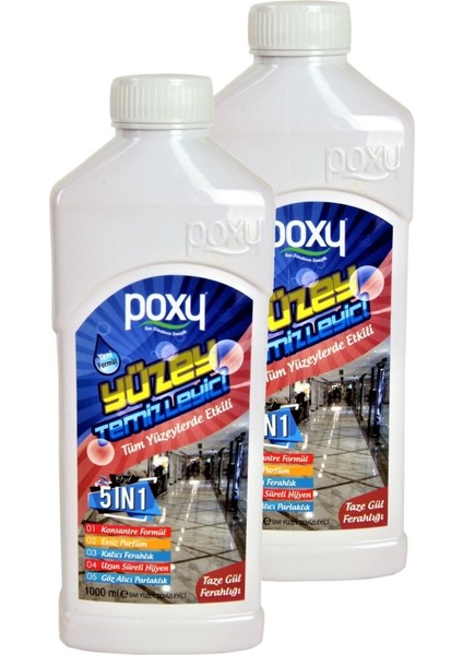 Yüzey Temizleyici 5 In 1-Taze Gül Ferahlığı 1 lt-2'li Set - 2 lt