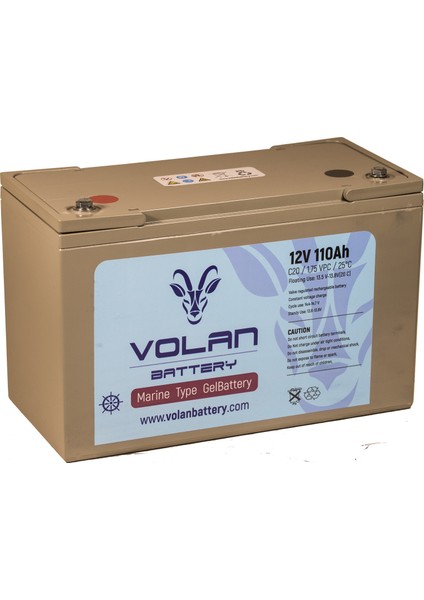 Volan Battery 12 Volt 110 Ah (Amper) Marin Jel Akü