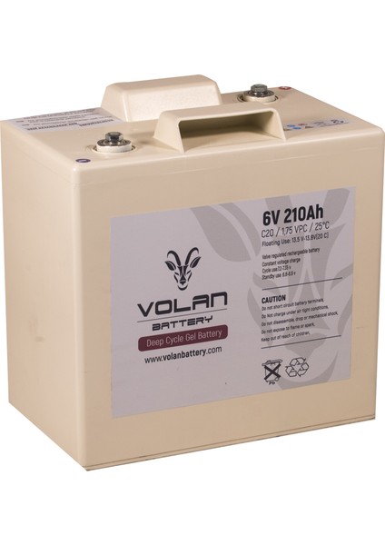 Volan Battery 6 Volt 210 Ah (Amper) Deepcycle Akü