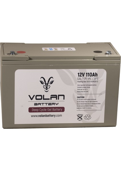 Volan Battery 12 Volt 110 Ah (Amper) Deepcycle Akü