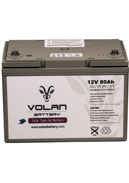 Volan Battery 12 Volt 80 Ah (Amper) Jel Akü