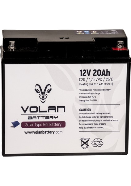 Volan Battery 12 Volt 20 Ah (Amper) Jel Akü