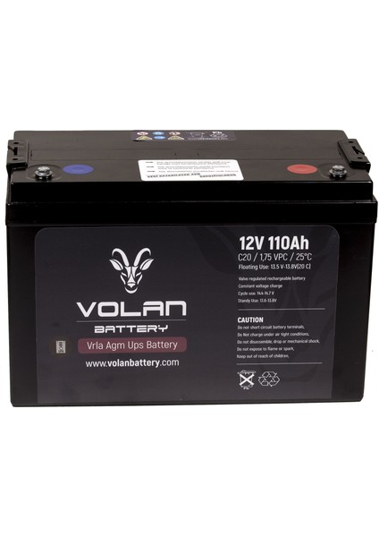 Volan Battery 12 Volt 110 Ah (Amper) Kuru Akü