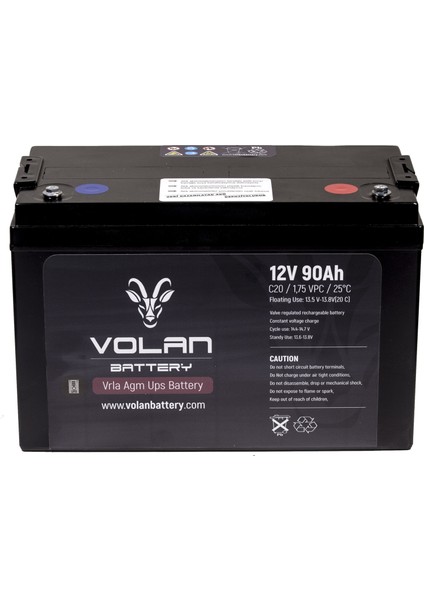 12 Volt 90 Ah (Amper) Kuru Akü