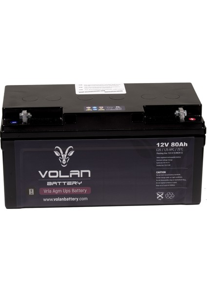 Volan Battery 12 Volt 80 Ah (Amper) Kuru Akü