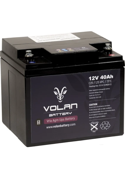 Volan Battery 12 Volt 40 Ah (Amper) Kuru Akü