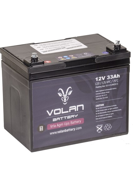 Volan Battery 12 Volt 33 Ah (Amper) Kuru Akü