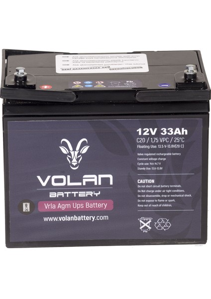 Volan Battery 12 Volt 33 Ah (Amper) Kuru Akü