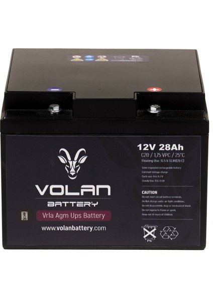 Volan Battery 12 Volt 28 Ah (Amper) Kuru Akü