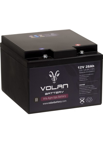 Volan Battery 12 Volt 28 Ah (Amper) Kuru Akü