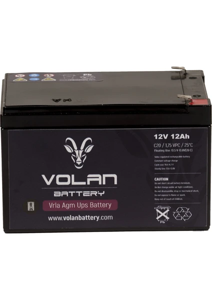 Volan Battery 12 Volt 12 Ah (Amper) Kuru Akü