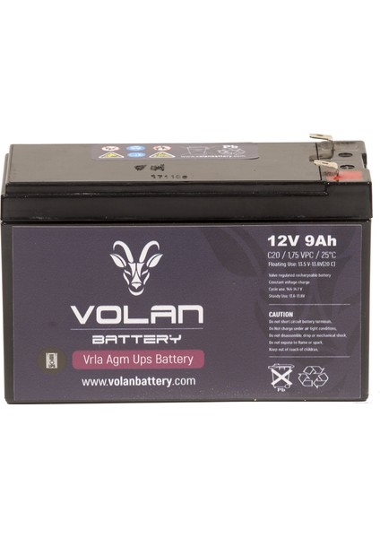 Volan Battery 12 Volt 9 Ah (Amper) Kuru Akü