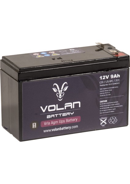 Volan Battery 12 Volt 9 Ah (Amper) Kuru Akü