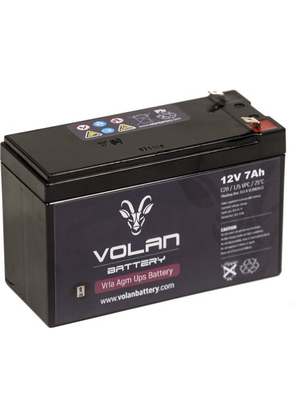 Volan Battery 12 Volt 7 Ah (Amper) Kuru Akü