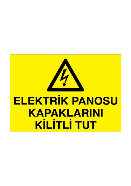 Elektrik Panosu Kapaklarını Kilitli Tut Sticker-Folyo