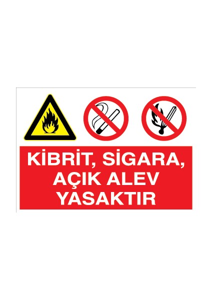 Kibrit, Sigara, Açık Alev Yasaktır Alüminyum