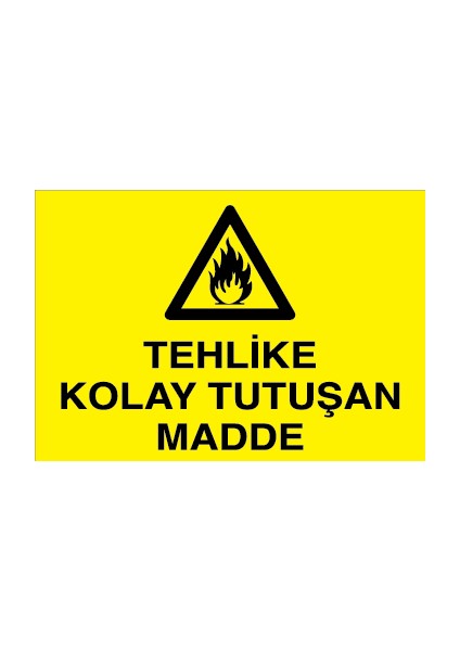 Tehlike Kolay Tutuşan Madde Sticker-Folyo