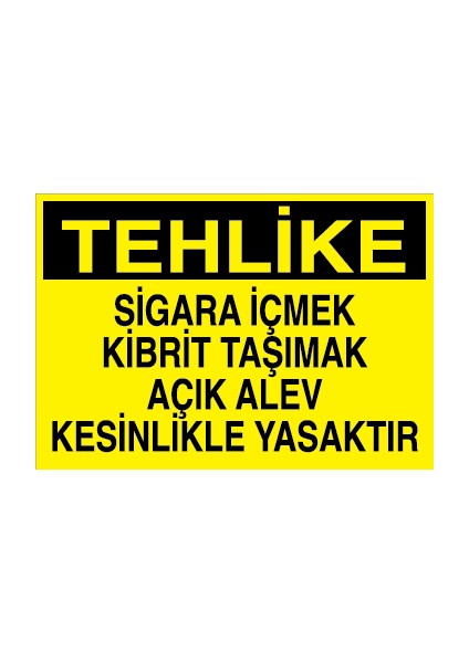 Tehlike Sigara Içmek Kibrit Taşımak Açık Alev Kesinlikle Yasaktır Alüminyum