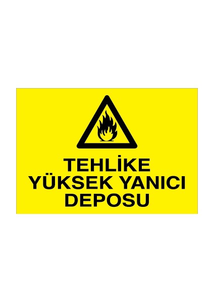 Tehlike Yüksek Yanıcı Deposu Sticker-Folyo