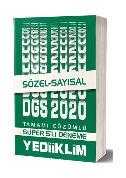 Yediiklim Yayınları 2020 ALES Sayısal Sözel Tamamı Çözümlü Süper 5'li Deneme