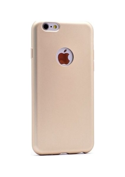 Apple iPhone 6 Kılıf Ultra İnce Mat Silikon - Gold + 360 Full Body Ekran Koruma (Ön-Arka)
