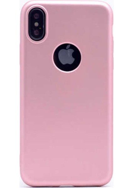 Apple iPhone Xs Mat Premium Silikon Kılıf - Rose + Cam Ekran Koruyucu