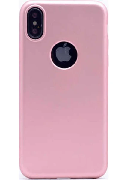 Tekno Grup Apple iPhone Xs Mat Premium Silikon Kılıf - Rose + Full Body Ekran Koruyucu