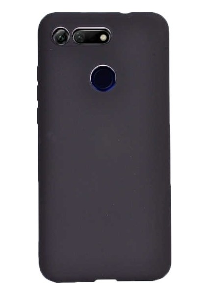 Huawei Honor View 20 Kılıf Mat Premium Silikon Kılıf - Siyah + Cam Ekran Koruyucu