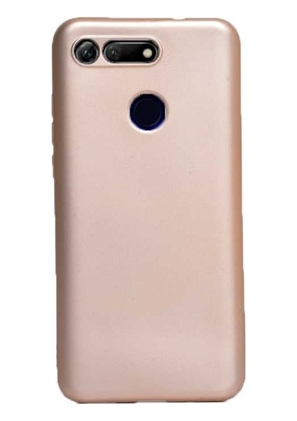 Huawei Honor View 20 Kılıf Mat Premium Silikon Kılıf - Gold + Cam Ekran Koruyucu