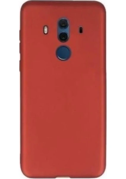 Tekno Grup Huawei Mate 10 Pro Mat Premium Silikon Kılıf - Kırmızı + 360 Full Body Ekran Koruma (Ön-Arka)