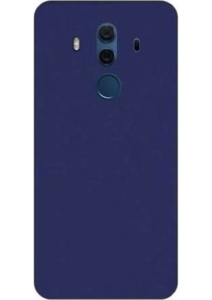 Huawei Mate 10 Pro Mat Premium Silikon Kılıf - Lacivert + Full Body Ekran Koruyucu