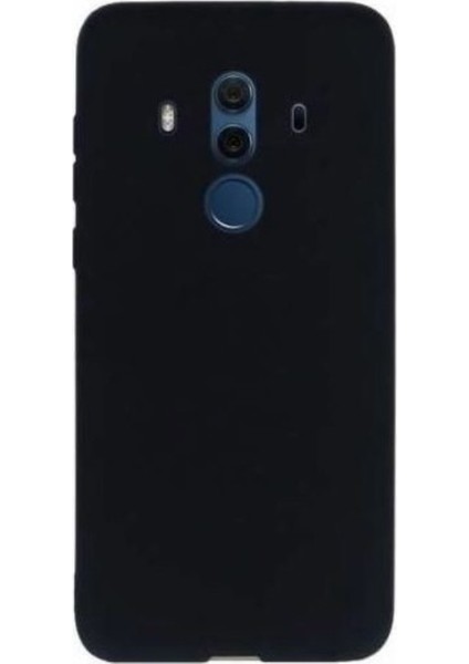 Huawei Mate 10 Pro Mat Premium Silikon Kılıf - Siyah + Nano Ekran Koruyucu