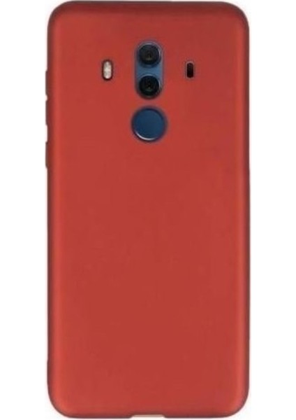 Huawei Mate 10 Pro Mat Premium Silikon Kılıf - Kırmızı + Nano Ekran Koruyucu