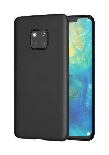 Huawei Mate 20 Pro Mat Premium Silikon Kılıf - Siyah + 360 Full Body Ekran Koruma (Ön-Arka)