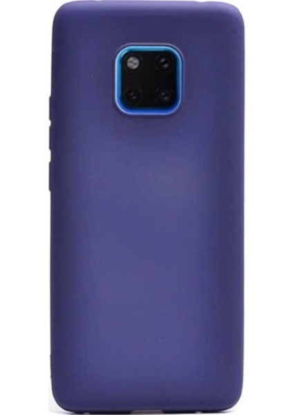 Huawei Mate 20 Pro Mat Premium Silikon Kılıf - Lacivert + 360 Full Body Ekran Koruma (Ön-Arka)